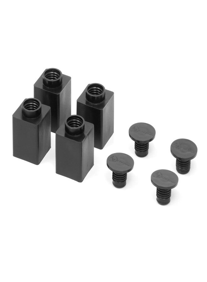 Livzing Turn N Tube PVC Plastic Thread Type Bushes & Caps-Anti Scratch Square Bottom Bush-Self Tapping Top Cap-End Cap for Table Leg-Furniture Base Protection Bush-Head Cap Security Screws(Pack of 4) - Image 1